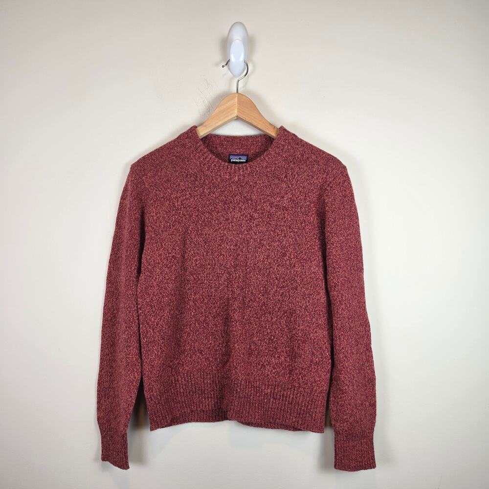 Patagonia Womens Size XS Recycled Wool Blend Crewneck Sweater Dappled Dark Ruby
